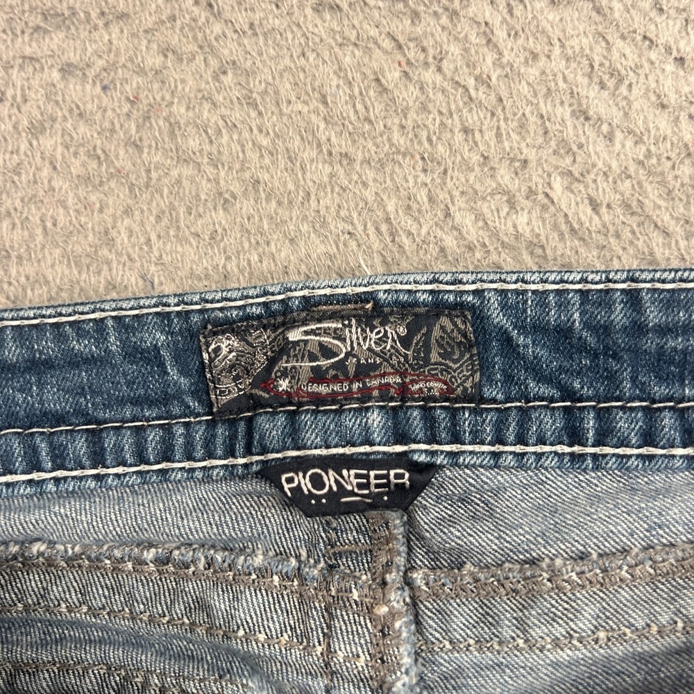 Silver Co. Pioneer Bootcut Jeans Womens 31x30" tag28x31 Flap Pocket Distressed - Picture 6 of 14